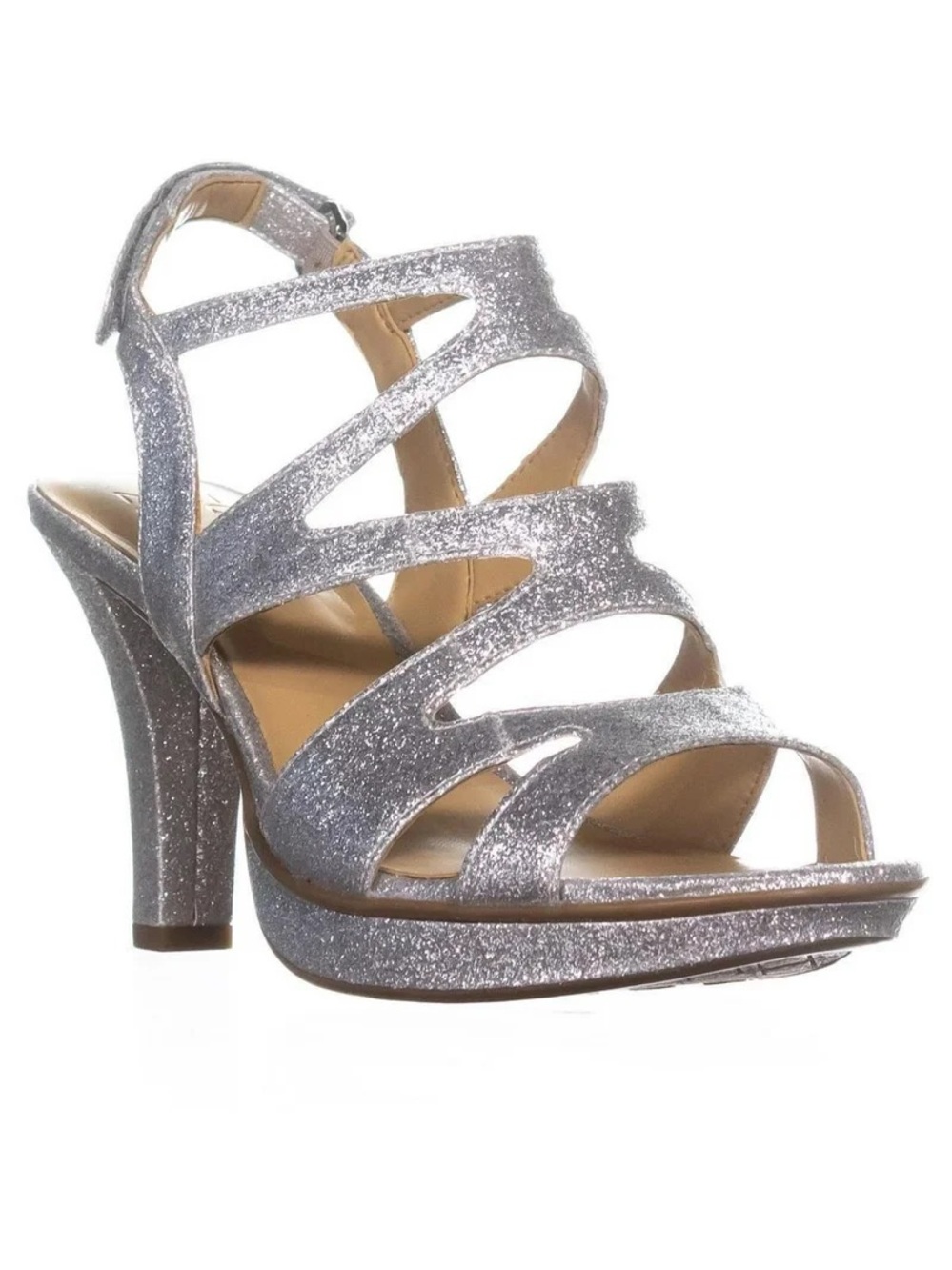 Naturalizer Dianna Slingback Sandals Silver Glitter - Picture 9 of 9